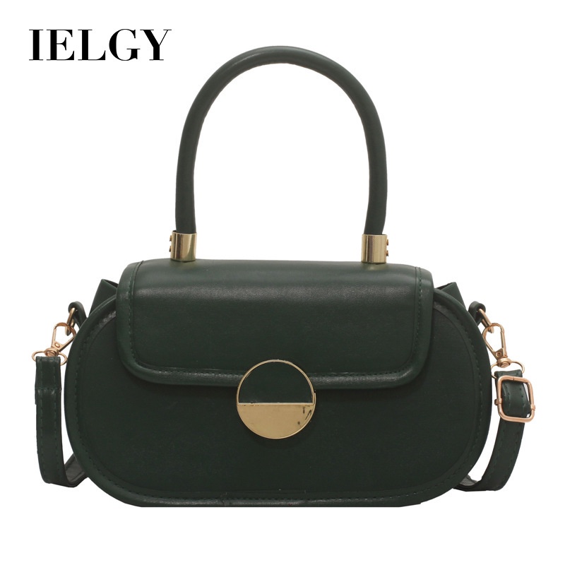 Túi đeo vai IELGY hình bầu dục màu sắc tương phản thời trang xuân hè