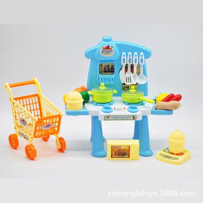 Bộ đồ chơi NHÀ BẾP kèm xe đẩy KITCHEN DREAM nhiều chi tiết cho bé
