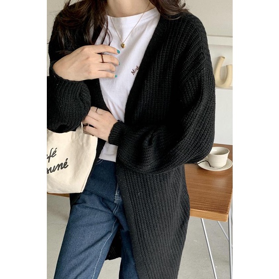 Áo Khoác Cardigan Bằng Vải Dệt Kim Dáng Rộng Rãi Phong Cách Cổ Điển Hàn Quốc Sành Điệu Cho Nữ | BigBuy360 - bigbuy360.vn