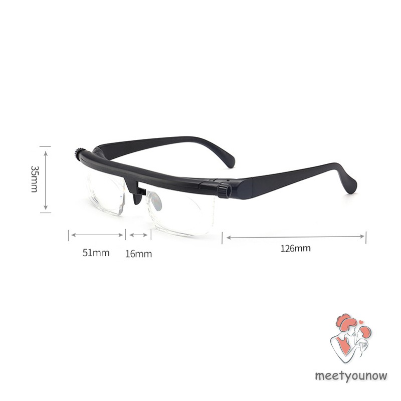 Portable Adjustable Strength Lens Glasses Variable Focus Distance Vision Zoom