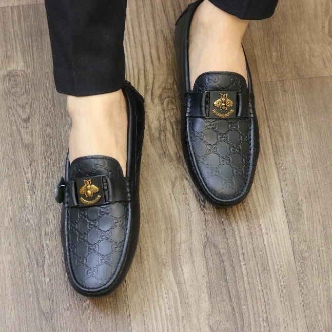 Giày mọi nam da bò -  Giày lười da nam đế bệt xả kho giá gốc- mã M017