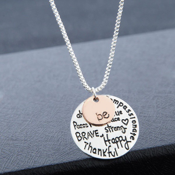 Dây chuyền mặt chữ &quot; be Brave Strong HAPPY BIRTHDAY &quot;