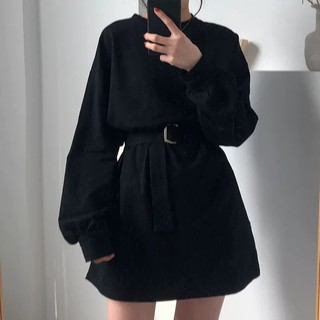 VÁY SWEATER KÈM BELT HOT HIT - ĐẦM SUÔNG THẮT EO ULLZZANG