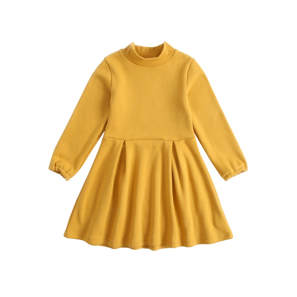 Đầm công chúa Sanlutoz màu vàng bằng cotton cho bé gái