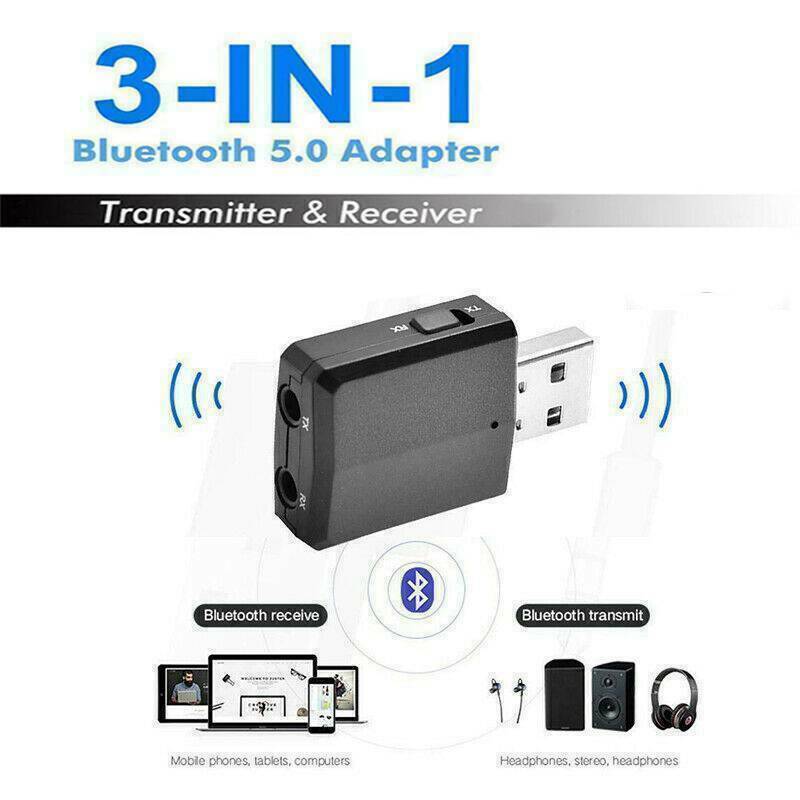 Thiết Bị Nhận Tín Hiệu Âm Thanh 3 Trong 1 Usb Bluetooth 5.0 Giắc Cắm 3.5mm