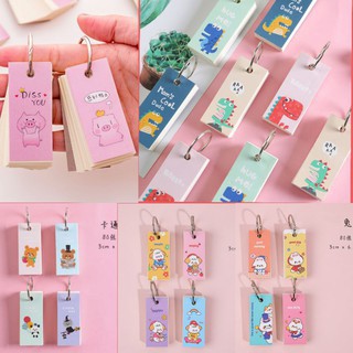 Flashcard Cute Học Từ Vựng Có Khoen Treo - Flashcard có khoen tròn vuông / chữ nhật in hình cute