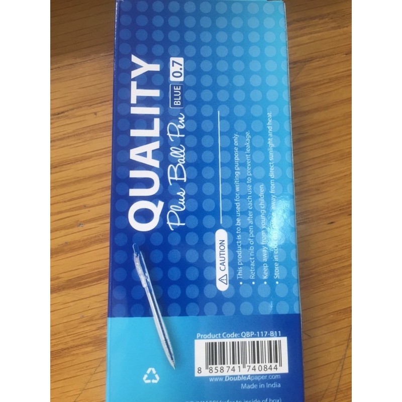 12 cây bút bi bấm XANH Quality Plus Ball 0.7mm