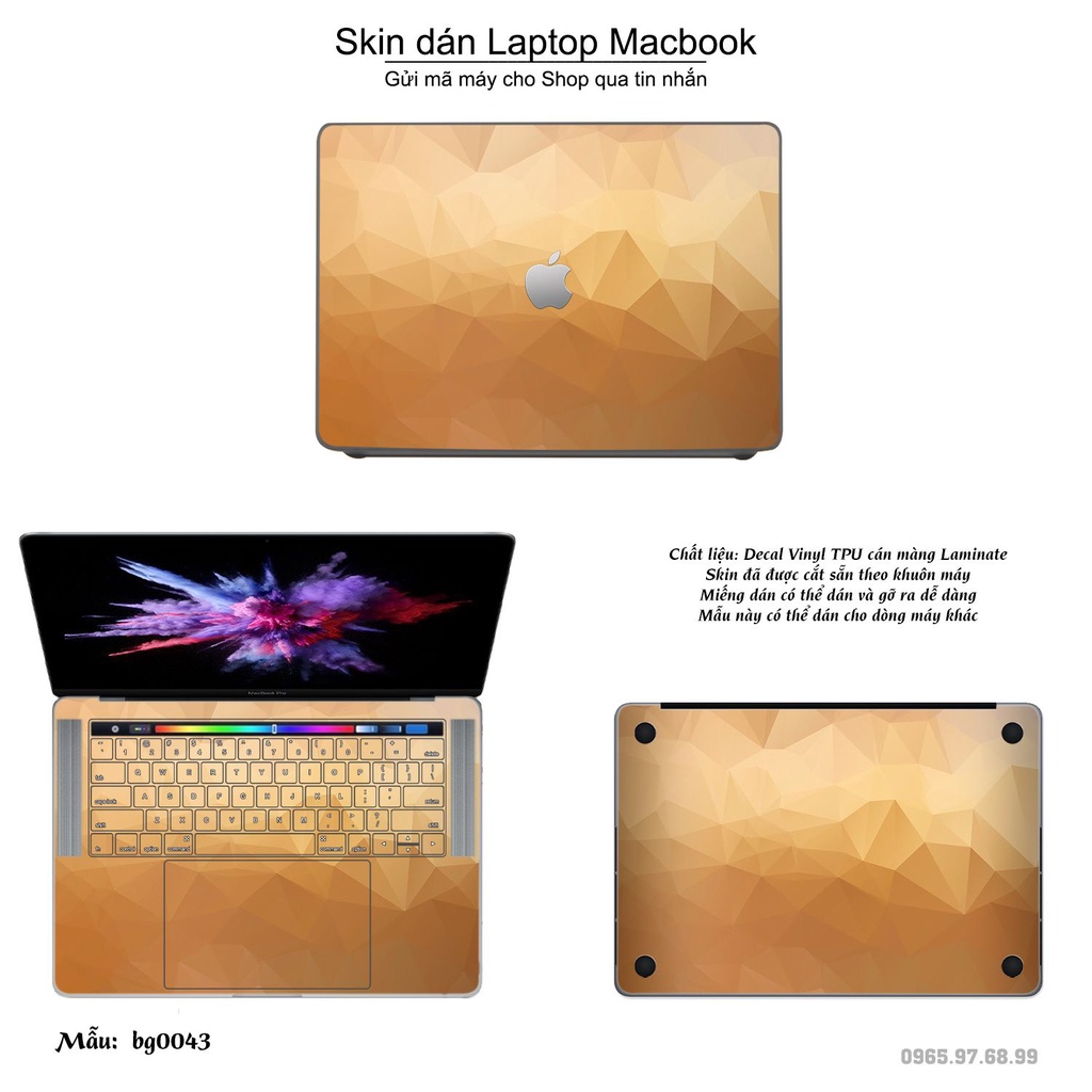 Skin dán Macbook mẫu Vân kim cương (đã cắt sẵn, inbox mã máy cho shop)