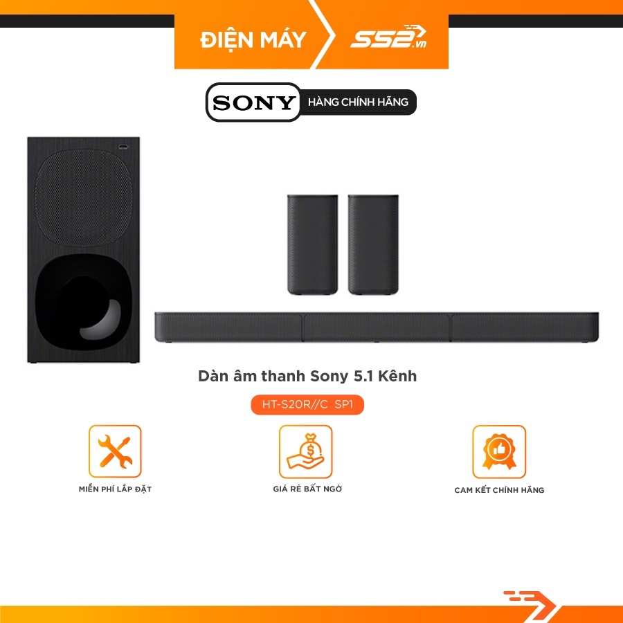 Dàn Âm Thanh Sony 5.1 HT-S20R//C SP1 - Kết Nối Bluetooth/ USB/ HDMI - Bảo Hành Chính Hãng