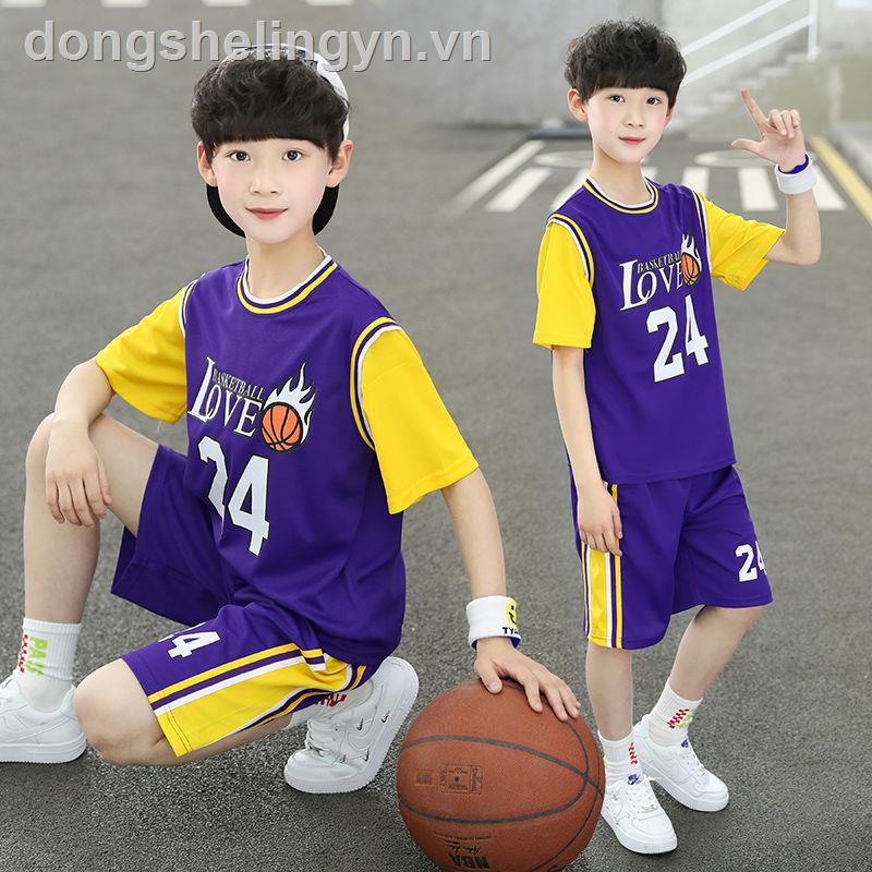 Children s short-sleeved basketball uniform Kobe jersey No. 24 James 23 class team suit men  quần thun bé trai