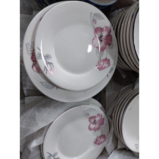 Dĩa sứ cạn bông hồng
