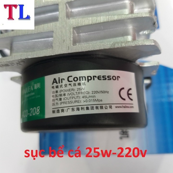 Máy sục sủi thổi khí oxy hồ cá cảnh 25W chạy điện 220V