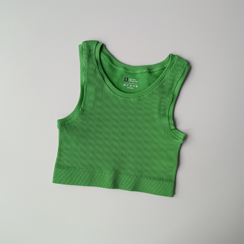 Youyo Áo Croptop Dệt Kim Sát Nách Màu Trơn Đơn Giản Cho Nữ Tập Yoga / Gym / Thể Thao Ngoài Trời