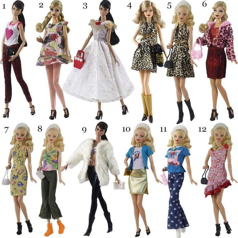 Set trang phục thời trang màu cầu vồng cho búp bê barbie 11.5" 1/6 bjd