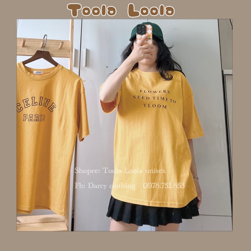 Áo Thun 3158 In Chữ màu vàng𝑭𝑹𝑬𝑬𝑺𝑯𝑰𝑷 Aó Phông Tay Lỡ Nam Nữ - Fom Dấu Quần - Chất Cotton Khô Quảng Châu