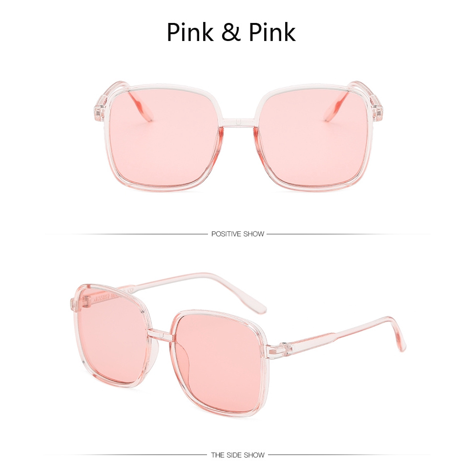 Kính mát nữ gọng vuông ngăn tia uv nhiều màu sắc