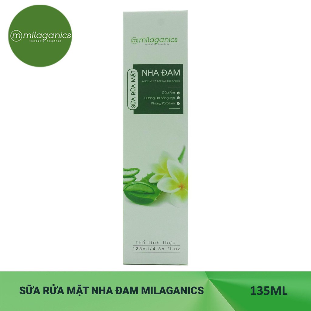 Sữa Rửa Mặt Nha Đam Milaganics 135ml