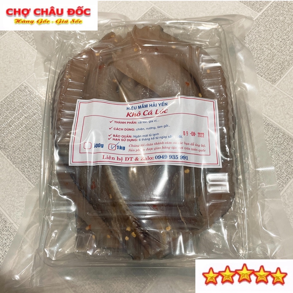 500gr Khô Cá Lóc Châu Đốc Rút Xương Vị Vừa Ăn Không Chất Bảo Quản Loại 4-5 con 1Kg