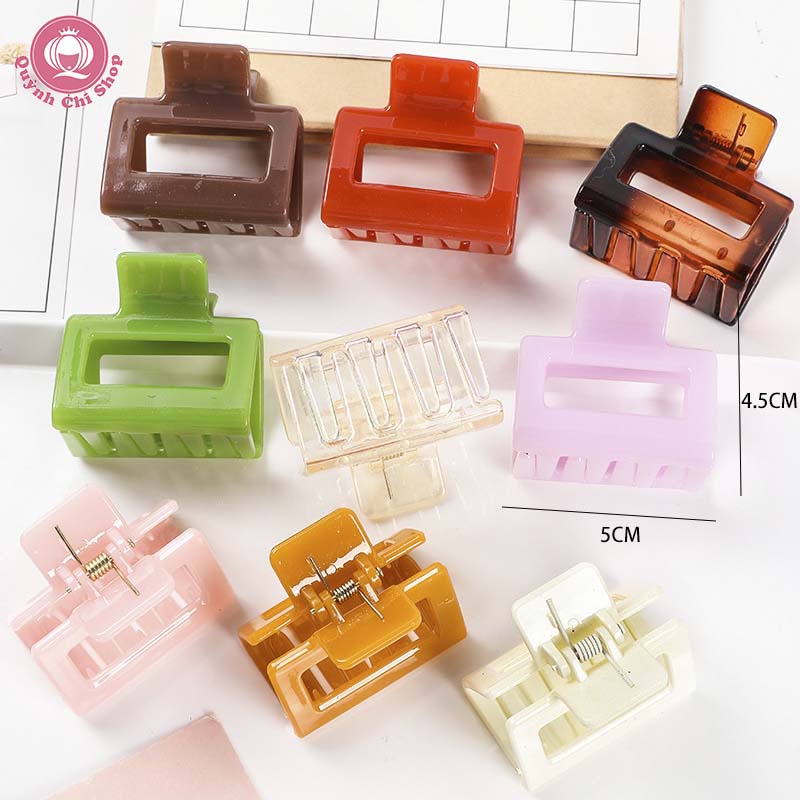 Kẹp tóc càng cua mini cho bé phong cách Hàn Quốc, cặp tóc vuông 5cm cute dễ thương