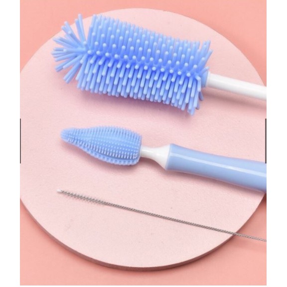 Bộ cọ bình sữa, núm ti silicon 3 chi tiết