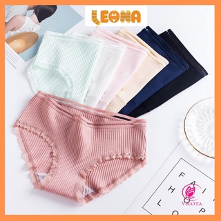 Quần Lót Nữ Cotton gân tăm cạp lưới phối viền ren điệu đà quyến rũ QC203