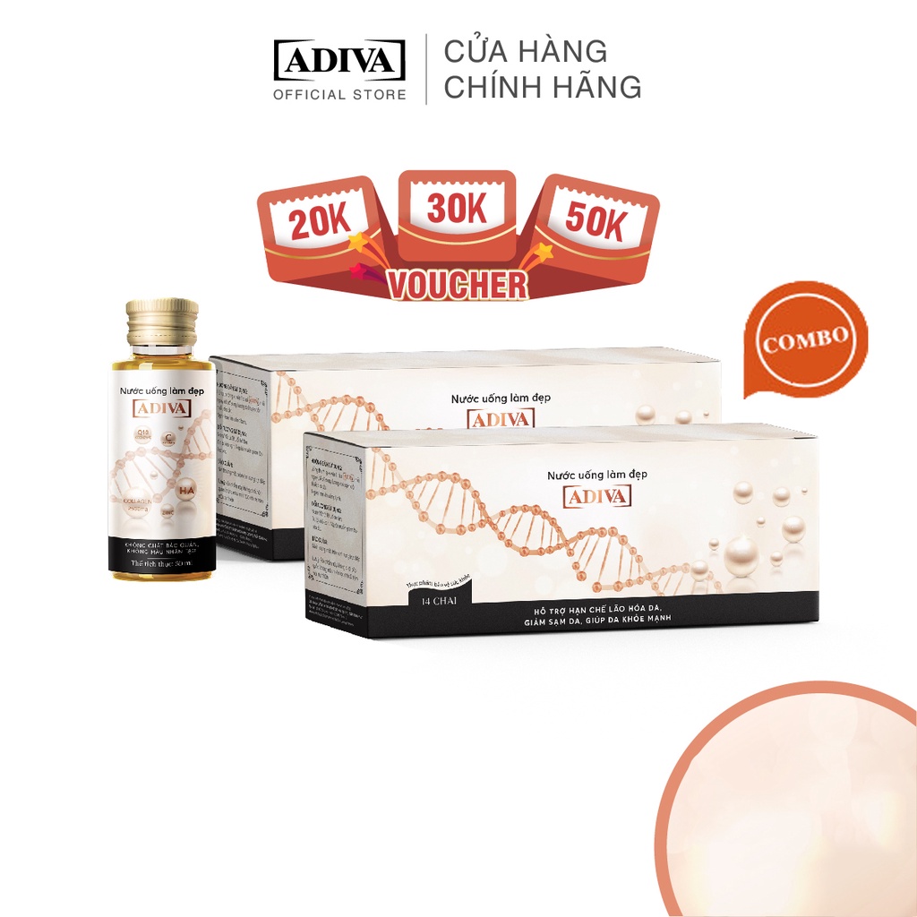 Combo 02 hộp Collagen Adiva 14 lọ/hộp Dưỡng chất uống làm đẹp da