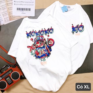 Áo thun tay ngắn form unisex hình in XOXO cực nhất