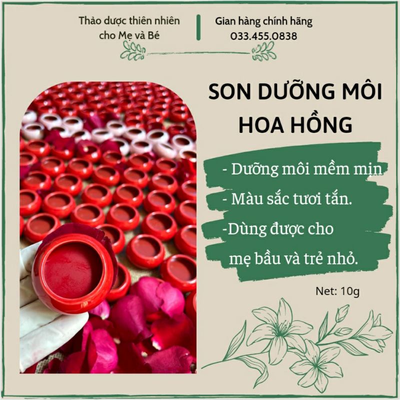 SON DƯỠNG MÔI HOA HỒNG