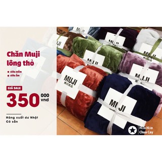 Chăn lông thỏ Muji xuất dư Nhật xịn hàng chuẩn