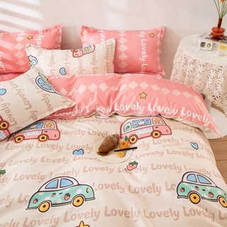 Chăn ga gối oto hồng cho bé - Bộ chăn ga chất cotton poly dày mịn.