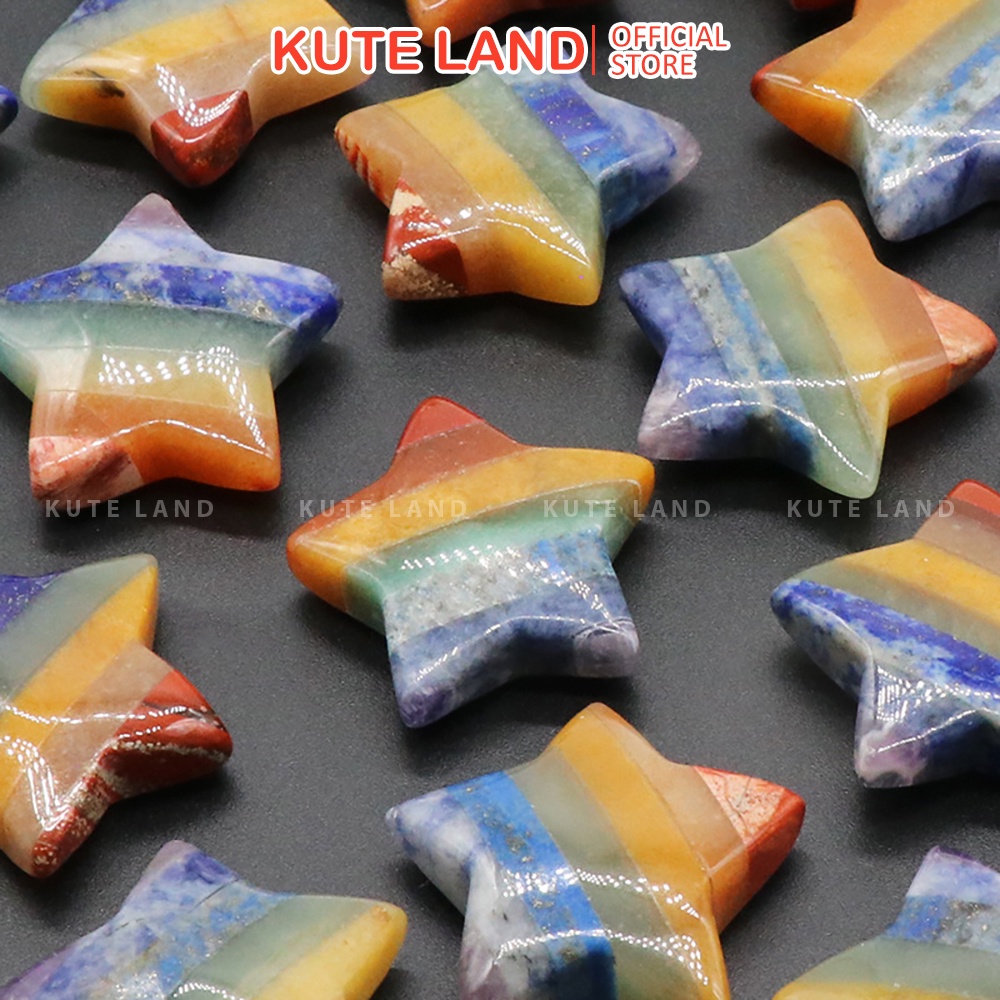 Đá Thanh Tẩy Hình Ngôi Sao Chakra 7 Loại Đá Size 3 Cm DA74