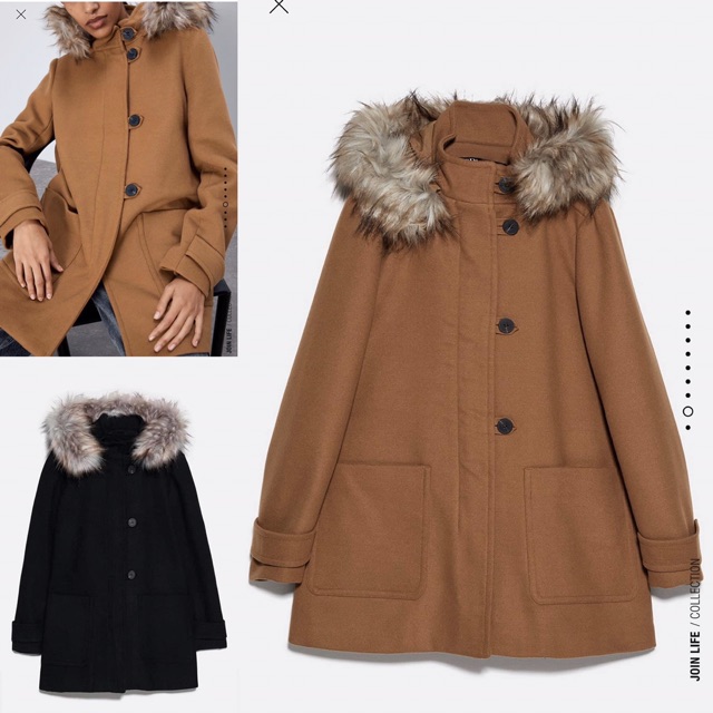 Pass áo dạ zara màu đen, hàng chuẩn đét mua new gần 2 triệu