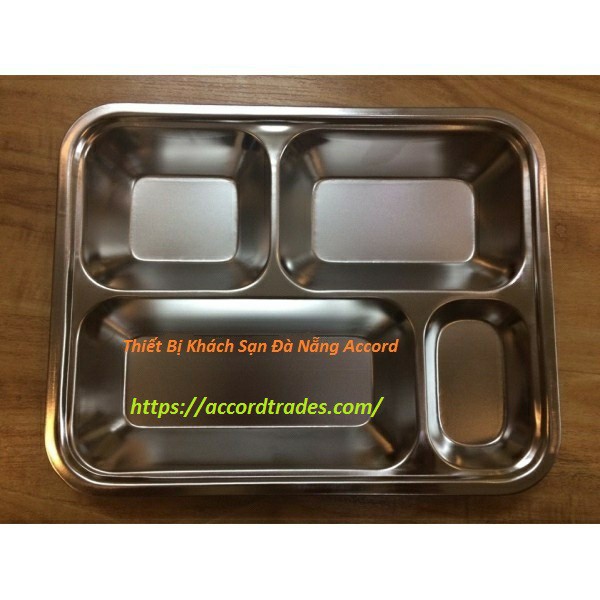 Khay ăn cơm 4 ngăn Inox 304 siêu bền