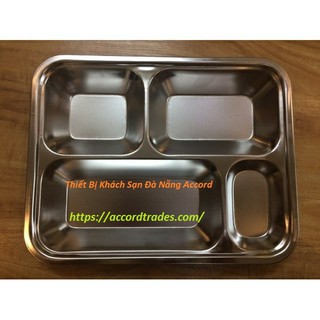 Khay ăn cơm 4 ngăn Inox 304 siêu bền