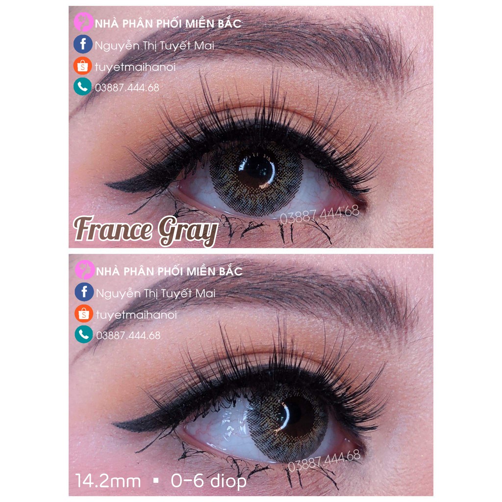 Lens Xám Cận Từ 1 Đến 6 Độ - Kính Áp Tròng Hàn Quốc Vassen Sexy Me