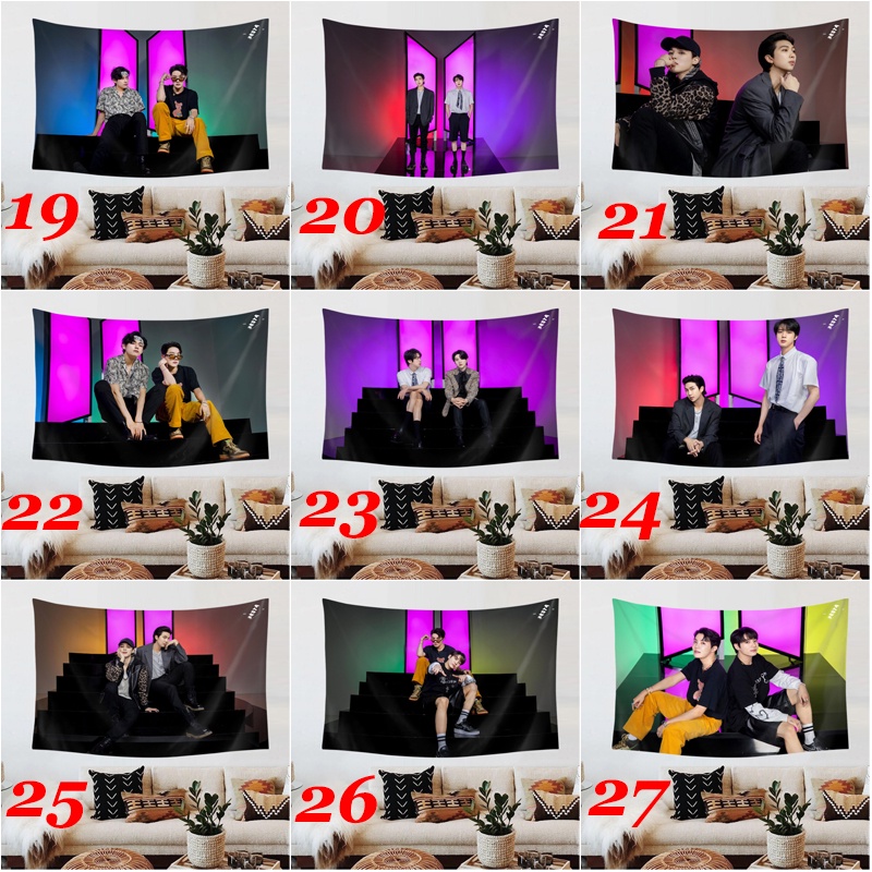 Thảm Treo Tường Trang Trí In Hình BTS Festa Kèm Kẹp Giữ Dành Cho Kỷ Niệm 9 Năm