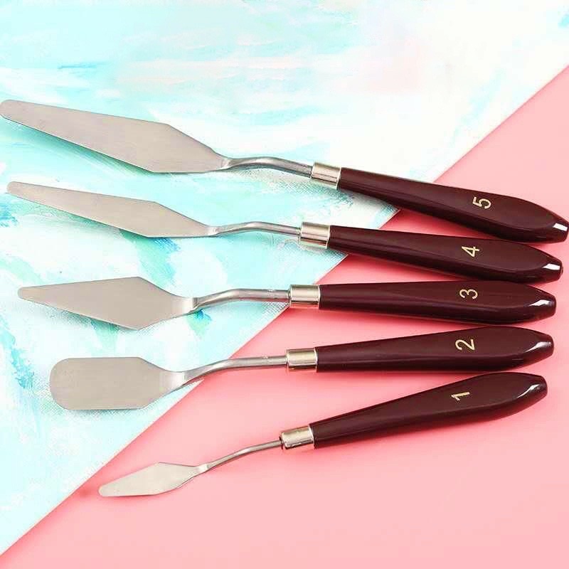 Bộ 5 dao chà láng/ Cắt bánh kem bằng thép không Gỉ tiện lợi