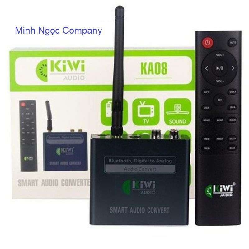 Bộ Chuyển Đổi Âm Thanh Digital Sang Analog Kiwi KA08 Bluetooth Giải Mã 24 Bit - Hàng Chính Hãng Bảo hành 12 tháng