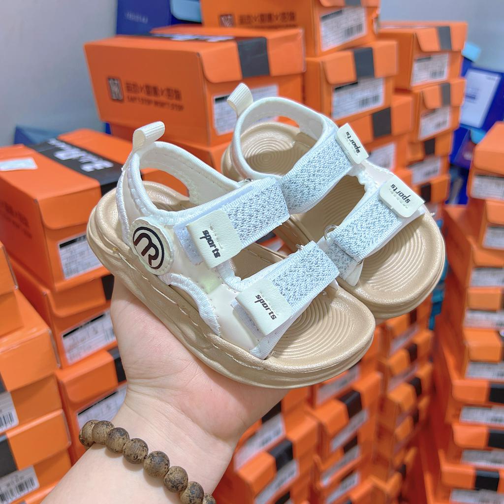 Sandal vải dù chắc chắn quai dán tiện lợi đế mềm chống trơn trượt cho bé