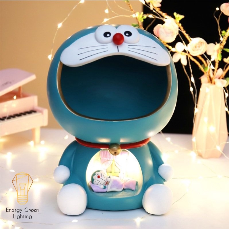Đèn Ngủ Trang Trí Hình Doraemon Energy Green Lighting Kiêm Đựng Chìa Khoá Bánh Kẹo Phụ Kiện 4 Mẫu Khác Nhau