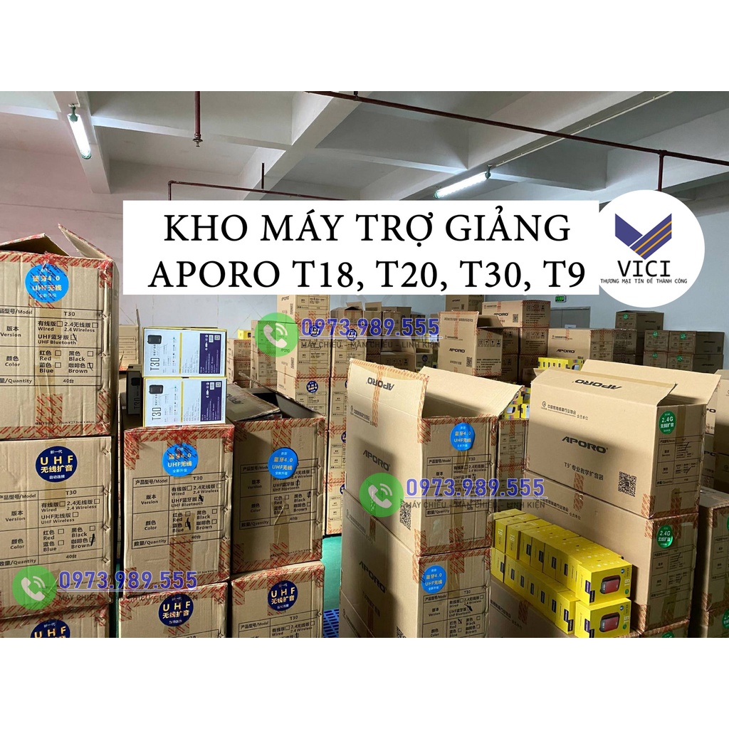 Máy Trợ Giảng APORO T30 UHF, Loa To, Pin Lâu Đến 20H, Có Bluetooth. Mic Không Dây Sang Trọng, Âm Thanh Trong Trẻo.