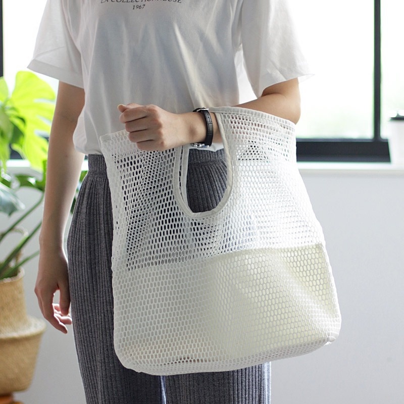 Túi Xách tote Chất Liệu canvas Phối Lưới Phong Cách Hàn Quốc Thời Trang Cho Nữ Gylb583