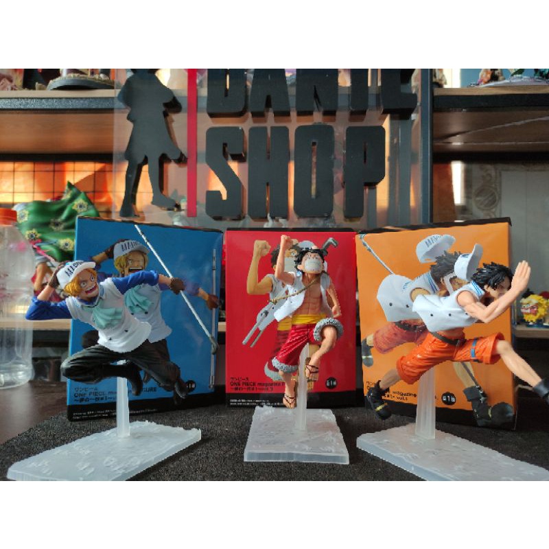 Mô Hình One Piece Nhân Vật Luffy, Ace, Sabo Marrine 16cm fullbox