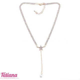 Vòng cổ choker star drop pearl - Tatiana - CD2004