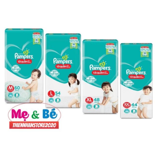 Tã/Bỉm quần Pampers Giữ Dáng Mới Gói Đại M60/L54/XL48/XXL44