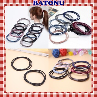 Chun buộc tóc co giãn Batonu dây buộc tóc trơn nhiều màu không đau tóc SC23