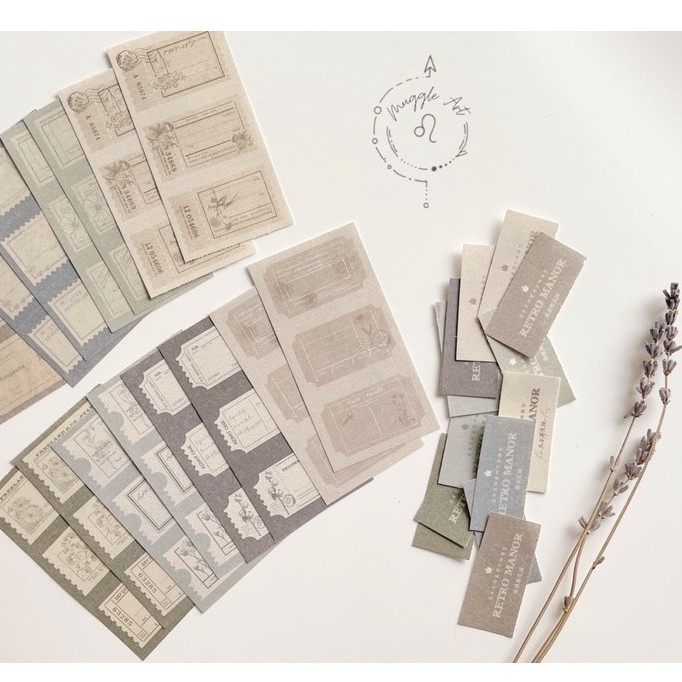 Giấy Note Retro Manor Nhiều Màu Vintage Làm Sổ, Tem Thư, Thiệp.