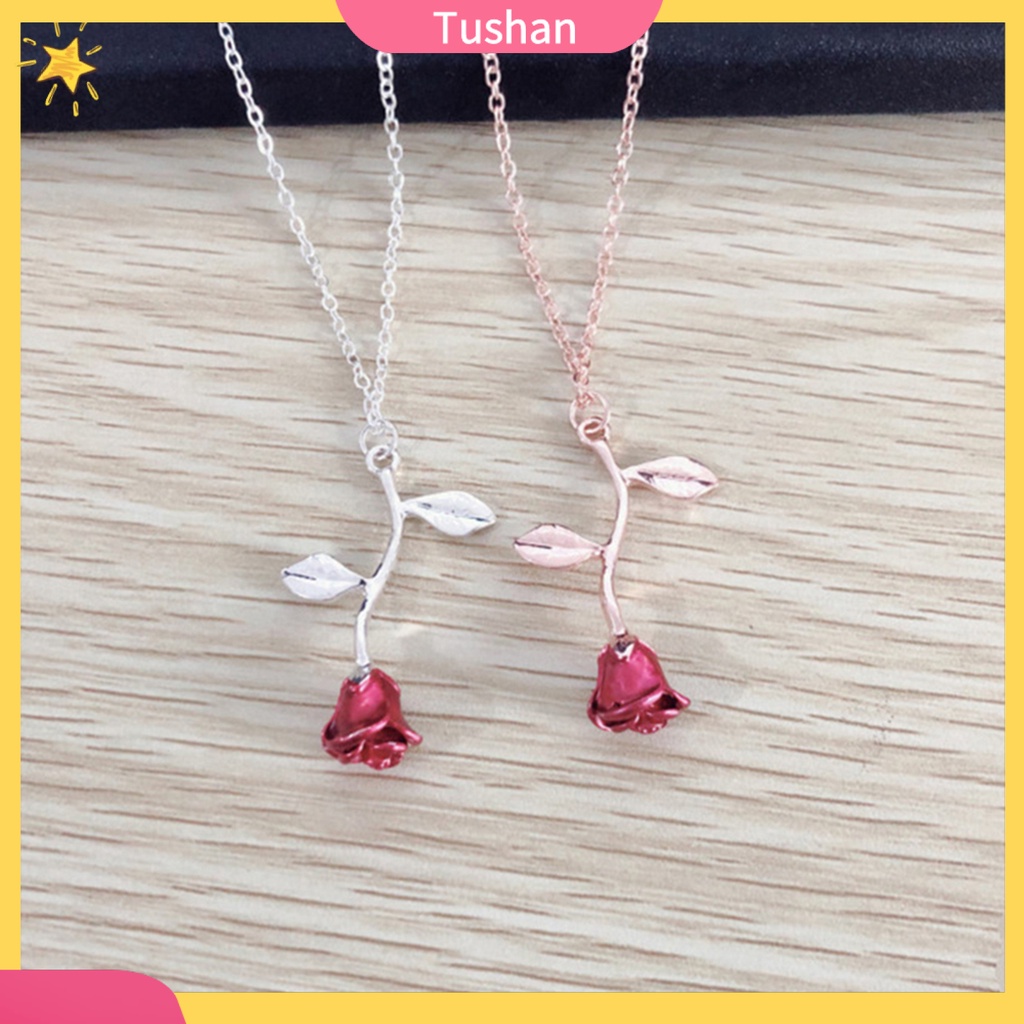 Dây Chuyền Hợp Kim Mặt Hình Hoa Hồng Thanh Lịch Cho Nữ