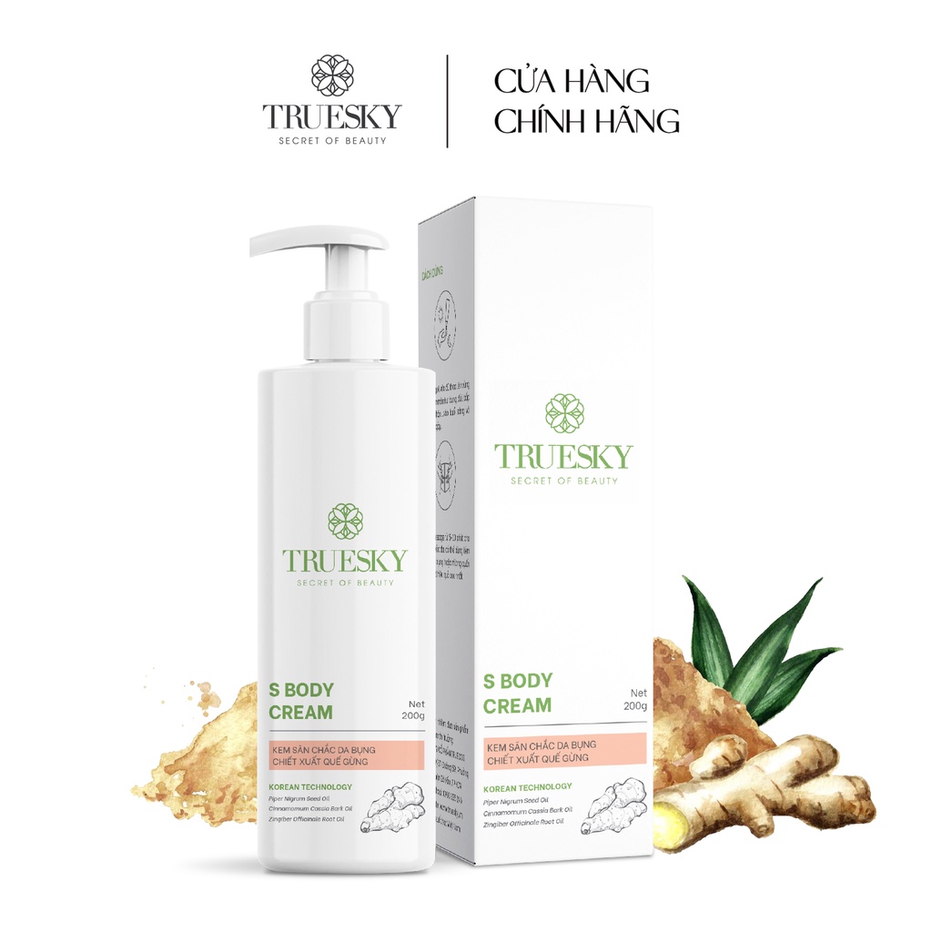 Bigsize - Kem Tan Mỡ Bụng Truesky S Body Cream Chiết Xuất Quế Gừng An Toàn Và Hiệu Quả 200G