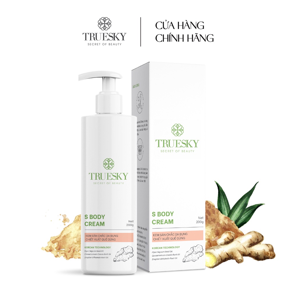 Bigsize - Kem tan mỡ bụng Truesky S Body Cream chiết xuất quế gừng an toàn và hiệu quả 200g